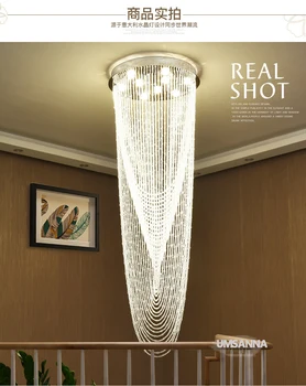 LED Cristal Candelabru de Iluminat Moderne, Lustre Lumini de Prindere Mare Rotund de Cristal Agățat Lămpi Casa de Iluminat Interior