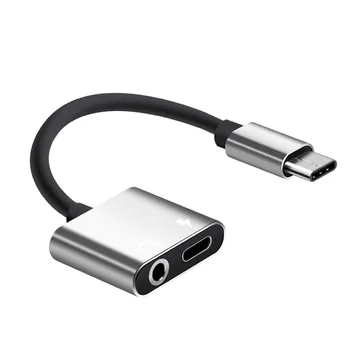 Noul Adaptor de Încărcare pentru Căști 2 in 1 Tip-C pentru Jack de 3,5 mm Cap Aux Audio USB C Cablu DOM668