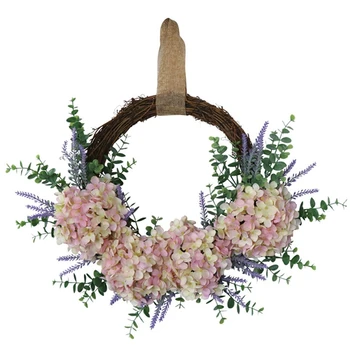 Artificiale Eucalipt Coroană de flori, Flori Artificiale lucrate Manual Coroană de flori,pentru Ușa de Perete Fereastra Petrecere de Nunta Decor