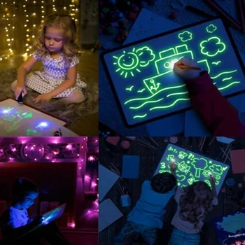 A5 Jucărie de Învățământ Placa de Desen Tableta Graffiti Led Luminos ic Prime cu Lumina-Fun 1 buc