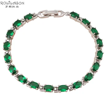 ROLILASON de calitate Superioară Bijuterii pentru femei de cristal Verde Bratari design Excelent AAA Zirconia Bal Moda Bijuterii TBS730