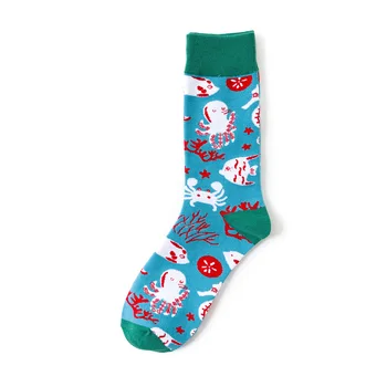 Animal Print Socks Mens Noutate Șosete Ocean Serie de Rechin plin de culoare Unisex din Bumbac Șosete Lungi Personalitate Crew Socks 5 Perechi/set