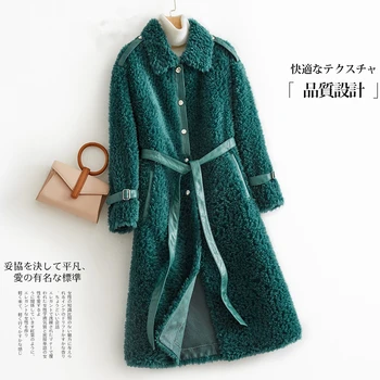Haina Adevărată Femeie Blană Lungă Epocă Tunsul Oilor Jacheta Femei Haine De Iarnă 2020 Coreean Lână Elegant Topuri, Paltoane Jachete 6112