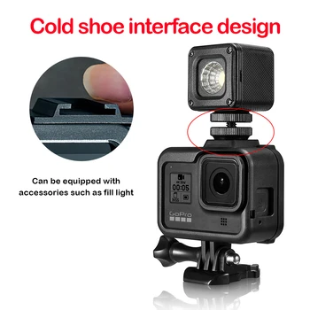 Cadru de protecție potrivit pentru GoPro 8 Acoperire Vânt ABS Shell Caz Compatibil cu GoPro Camera 8 Accesorii