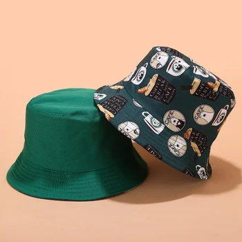 Unisex Desene Animate Casual Reversibile Găleată Pălărie De Protecție Solară În Aer Liber Capac Cadou Punk Se Răcească Streetwear Pescuit Pescar Pălărie Cadou