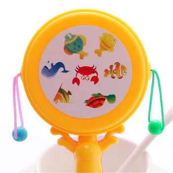 Plastic Rattle Pelete Tambur Desene Animate Instrument Muzical De Jucarie Pentru Copii Copil Cadou Copilului Jucării De Pluș Copilul Rattle Culoare Aleatorii