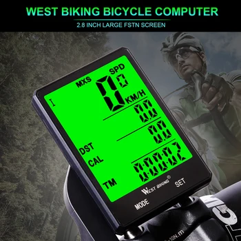 West Bike Biciclete de Calculator Impermeabil MTB Wireless/cu Fir Rezistent Vitezometru Cronometru Kilometrajul Consumabile Accesorii