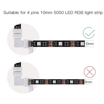 10 mm 4 Pin în Formă de L de Led-uri Rgb Conector pentru Conectarea Colț în Unghi Drept 10mm 5050 2835/3528 RGB LED Strip Lumina