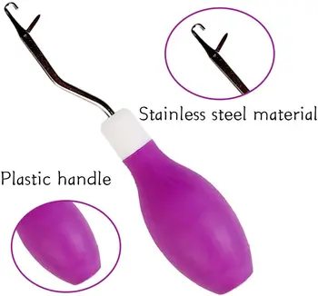 Imzay 2 Pack Blocare Cârlig de Croșetat Ac,Ac de Croșetat Cu Violet Mâner Pentru Panglica de Păr Și de a Face Meserii DIY