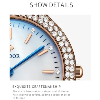 WWOOR de Lux de Brand Nou Diamant Femei Ceasuri Brățară de Aur a Crescut din Oțel Complet Impermeabil Cuarț Rochie Femei Încheietura Ceas kol saati
