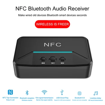 Receiver Audio Bluetooth NFC/USB Disk Stereo Wireless Adaptor de 3,5 mm AUX/RCA Difuzor VH99