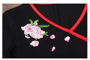 V-Gât de sex Feminin de Îmbrăcăminte Teuri Elegante Plus Dimensiune 5XL Haine Femei T-Shirt Etnice Vara Harajuku Broderii Vintage Topuri Femeile