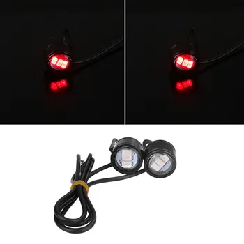2 BUC 12V DC Ochi de Vultur LED Roșu Reverse Lumină de Rezervă Motocicleta Lampă de Ceață