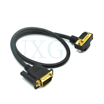 90 de grade în jos în unghi VGA 3+6 Cablu RGB HD 15Pin de sex Masculin de sex masculin Cablu de Extensie pentru PC Monitor de Calculator Proiector 50cm1.5m 3m 5FT