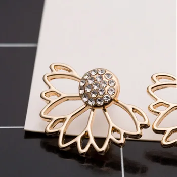 Completă De Moda Zircon Lotus Flori În Formă De Aliaj De Cristal Cercei Stud Pentru Femei Nou De Bijuterii En-Gros