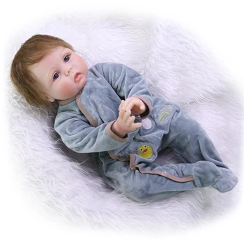 KEIUMI 22 Inch Jucărie pentru Copii Papusa 55 cm Pânză Corpul Înrădăcinate Mohair Renăscut Baby Umplute Papusa De Zi pentru Copii Cadouri de Craciun