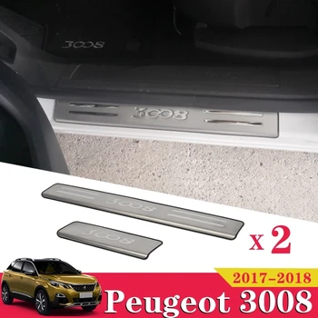4buc/set Styling Auto Pragului de Ușă Scuff Placa Pedala de Paza Protector Autocolante Garnitura Pentru Peugeot 3008 II GT 2016 - 2019 Accesorii Auto