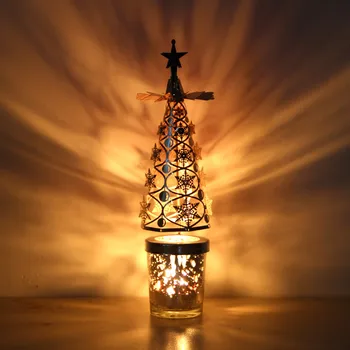 Rotirea Sfeșnic Pomul de Crăciun în formă de Lumânare Titularului Suport de Lumanare Decor Cameră de zi Lumanare Stea