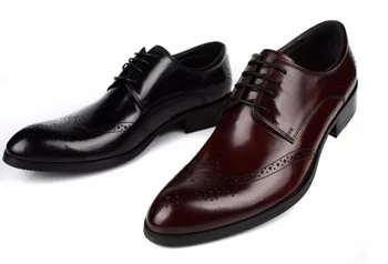 Visiniu Negru Rochie De Mireasa Din Piele Pantofi Oxfords 2018 Dantelă-Up De Primavara Toamna Afaceri Formale De Conducere Oxfords Pantofi Marimea 45
