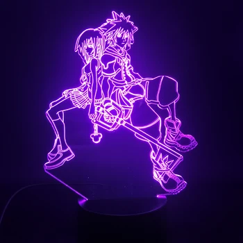 Kingdom Hearts Sola Kelly 3D Lampa Ceas Deșteptător Bază Luminoase de Bază Multi-color cu Telecomanda Dropship Usb Led Lumina de Noapte Lampa
