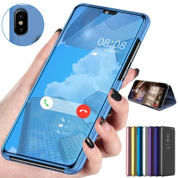 Piele PU Caz Flip Pentru Samsung Galaxy S10 S9 S8 S7 Plus S6 Edge S10e M10 M20 Nota 8 9 C8 G530 Smart Mirror Telefon Mobil Capac