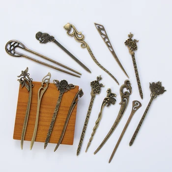 1 buc Moda Vintage Bronz de Par Clip Metal de Păr Furculita Stick Instrumente de Styling de Păr Furculita Curbat Metalic Ac de păr Accesorii de Par