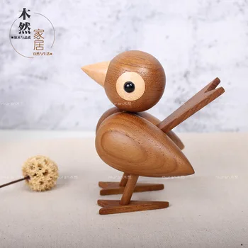 Danemarca stil Nordic lemn vrabie pasăre ornamente American de papusi din lemn de joaca camera studiu accesorii de birou