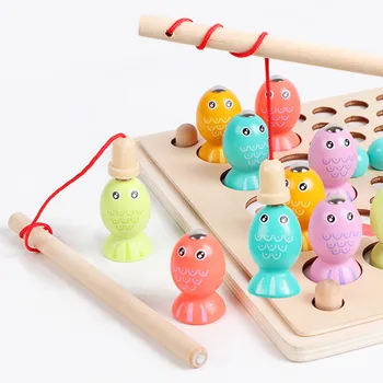 Margele Din Lemn Joc Montessori Învățământ Devreme Învețe Copiii Clip Minge Puzzle Copilul Preșcolar Copii Jucării Pentru Copii Cadouri