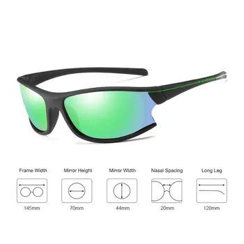 HBK Bărbați Polarizat în aer liber ochelari de Soare de Conducere Sport Dreptunghi Oglindă Lentile de Ochelari de Soare Praf de Înaltă Calitate UV400 Unisex