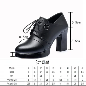 AIYUQI Femeile cu Toc din Piele pantofi 2020 Primăvară Noua Moda Toc Gros Femei ShoesTwo Purta Dantela-up Pantofi pentru Femei Pompa