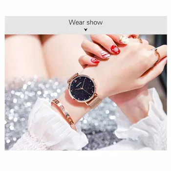 NAKZEN de Lux de Top de Moda Doamnelor Ceas Cuarț pentru Femei din Oțel Inoxidabil Ceas de mână Cadouri pentru Femei Viață Impermeabil Ceas Reloj