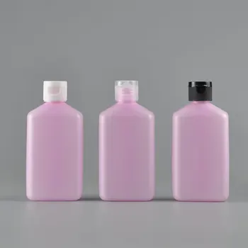Roz 50Pcs 120ML de Călătorie de Plastic Plat Forma de Sticla cu Capac Flip Top Pentru Cosmetice Sticlă Goală Lotiune Șampon Machiaj PE Sticle