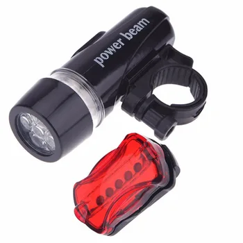 În aer liber, Ciclism Biciclete de Lumina Bicicleta Frontal Lumina + 5 LED-uri din Spate de Siguranță Lanterna Coada de lumină Lampă de Biciclete Mount Accesorii