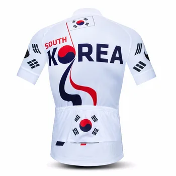 2019 Coreea de ciclism jersey Bărbați Bicicleta tricouri Munte MTB Tricou maneci Scurte Echipa Maillot Ciclismo de curse de Top Sport de Vara alb