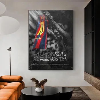 Fotbal Sport Star Lionel Messi Panza Pictura Postere si Printuri Retro de Perete de Artă Cuadros Acasă Decorare Cameră Decor