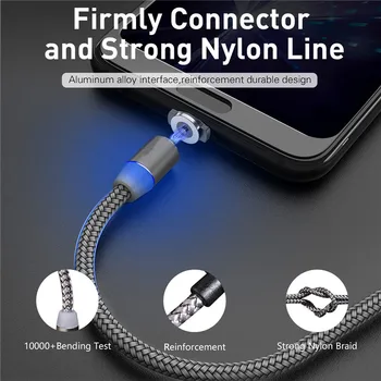 Magnetic Cablu Micro USB Pentru Samsung galaxy A10 S7 Edge J6 J5 J3 Huawei Y9 2019 Onoare 8X P telefon Inteligent QC 3.0 Rapid încărcător de Mașină