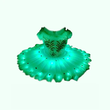 Pentru Fetele noi Swan Rochie de Balet de Dans Costum Fusta Tutu cu LED 3 Culori XXXS-XXXL
