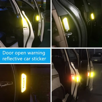 CK3224#9.3*2.5 cm 4 BUC Masina anti-coliziune benzi deschide reflectorizant auto autocolante de siguranță a traficului de avertizare autocolante de deschidere a ușii