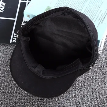 2019 Solid Black Hat Pentru Femei Bereta Capace De Sex Feminin Os Sepci De Baseball Capac Octogonal Fete Fedoras Anglia Stil Retro Capac Plat Moda