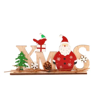 Decor de crăciun 2021 Lemn XMAS Santa Desktop DIY Decorare de Anul Nou Cadou de Crăciun Crăciun Crăciun Fericit Natale Noel