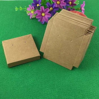 5 culoare Interior carte pentru 6.5x6.5x3cm Kraft cutie de Bijuterii Carduri Blank Colier&Cercei cărți Clasic de Bijuterii Afișează Carduri