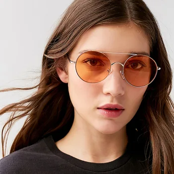 Brand Pisica Design de Lux ochelari de Soare Femei 2019 Red Retro Ochi Ochelari de Soare Nuante pentru Femei, Cadru Rotund Vintage Flat Top Qualty