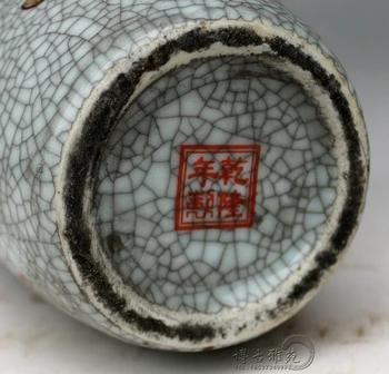 Chinezii vechi desen Colorat crackle glaze ornamente din portelan Binaurale vaza