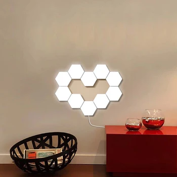 Quantum Touch Lumina Senzor Lumini de Noapte cu LED Hexagon Lumina Magnetic de Modulare atinge Lampa de Perete Creative Decor Acasă lampă de Noapte