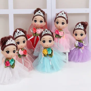 12cm Imperial Crown Princess Fată Drăguță Familie de Moda Joc Casă de Păpuși Breloc Ornamente Mini BJD Păpuși Set Complet Jucarii Cadou