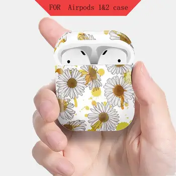 Moda de lux Cască Caz de Protecție Pentru Apple Airpods 2 1 Crizantema Greu PC Capac de Flori Pentru AirPods Pro setul cu Cască Caz