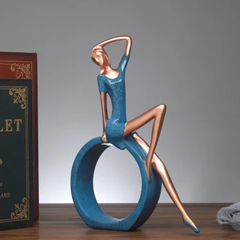 Creative Fată Yoga Caracter Figurine De Rasina Ornamente Mobilier Meserii Cadou Living Art Home Decor De Birou Accesorii