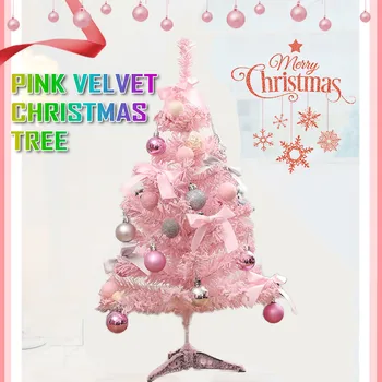 Artificial de Crăciun, Ornamente de Crăciun Copac Roz Flocking Copac Pachet Petrecere de Familie Copac Ușor de Asamblat Interior arbol de navidad