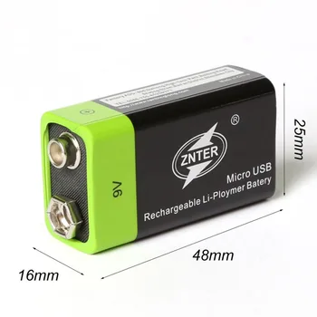 4BUC ZNTER 600mAh USB 9V baterie reîncărcabilă litiu baterie 6F22 baterie reîncărcabilă litiu-polimer baterie + 1BUC Micro USB cablu de încărcare