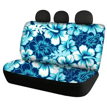 INSTANTARTS Flori de Hibiscus Polinezia Imprimare Confortabil Fata si Spate Scaun Auto Acoperi Set de 4 Vehicul cu Huse Anti-Alunecare Fierbinte